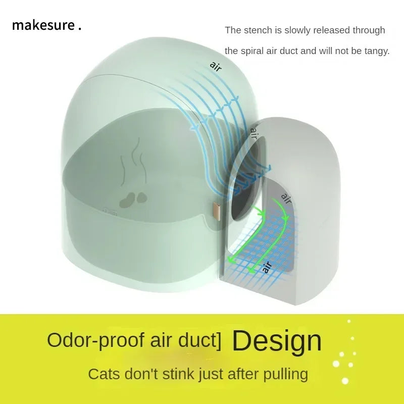 “Modern Enclosed Cat Litter Box & Hideaway – Stylish Cat Toilet