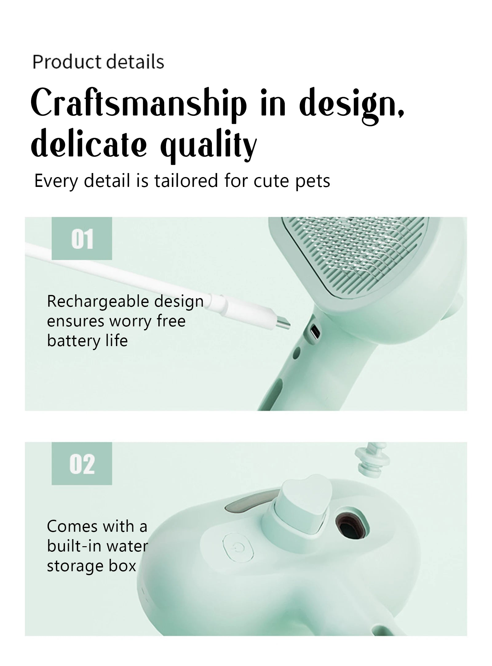 EURO VIBE Pet Grooming Brush – One-Click Hair Removal for Cats & Dogs