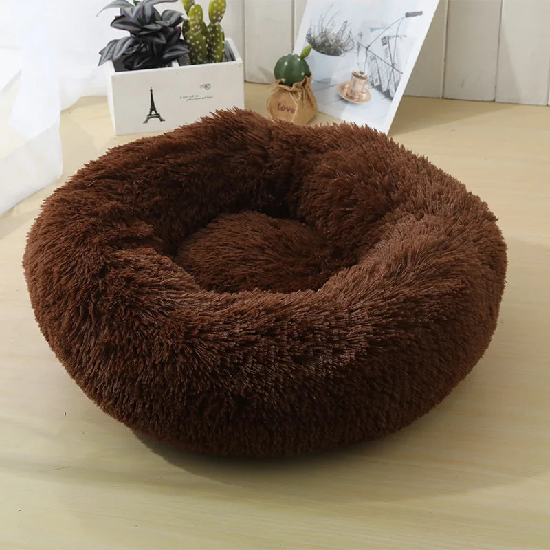 Fluffy Donut Cat Bed – Premium Soft Round Pet Cushion UK