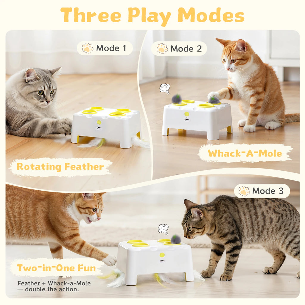 Automatic Rotating Feather Cat Toy Interactive Hunting Toy UK