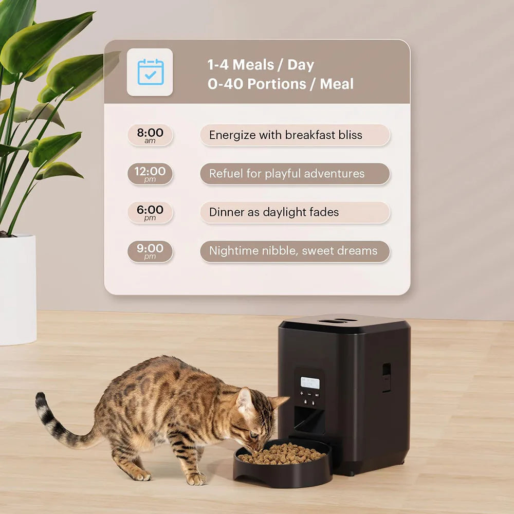EURO VIBE Smart WiFi Automatic Pet Feeder | App-Controlled Dispenser