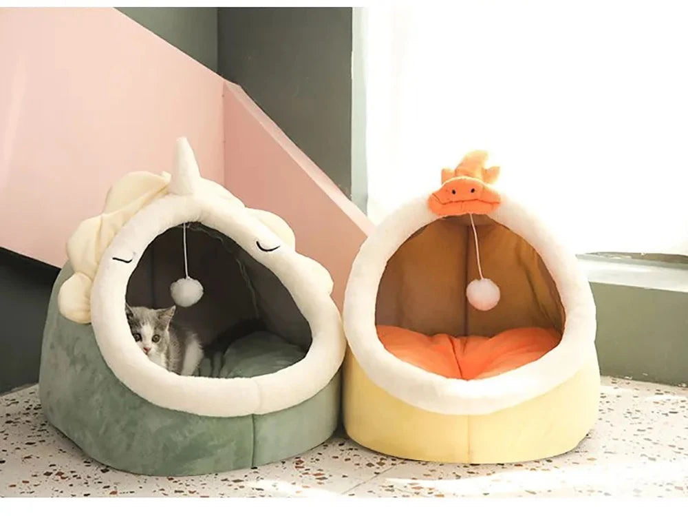 “Cozy Cat Cave Bed UK | EURO VIBE Plush Enclosed Cat House”