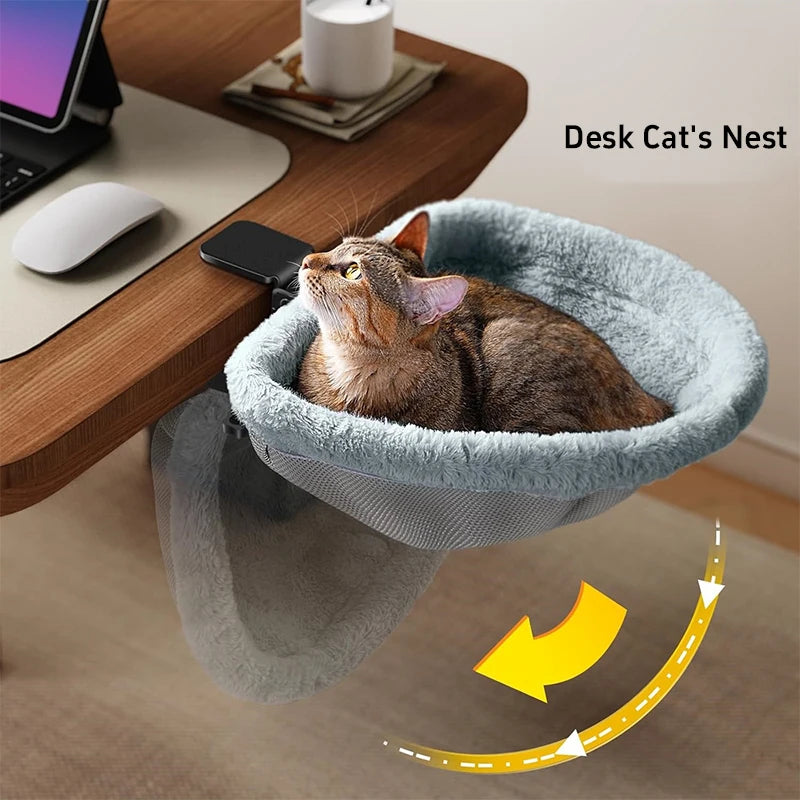 EURO VIBE Desk Mounted Cat Hammock | Space Saving Pet Bed