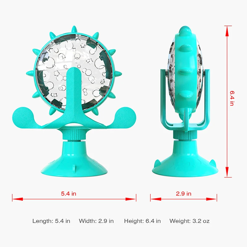 EURO VIBE Spinning Cat Treat Dispenser Toy | Interactive Feeder