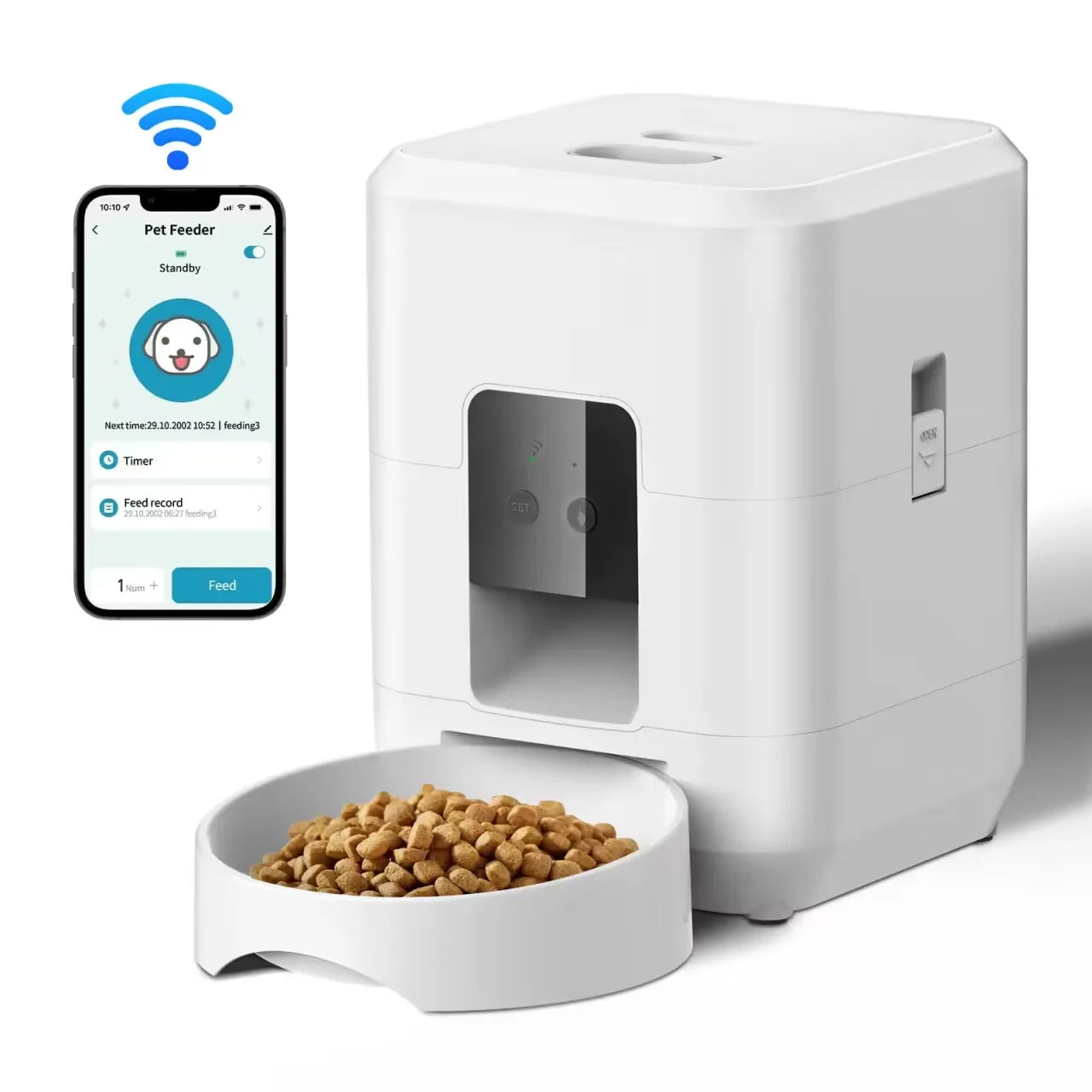 EURO VIBE Smart WiFi Automatic Pet Feeder | App-Controlled Dispenser