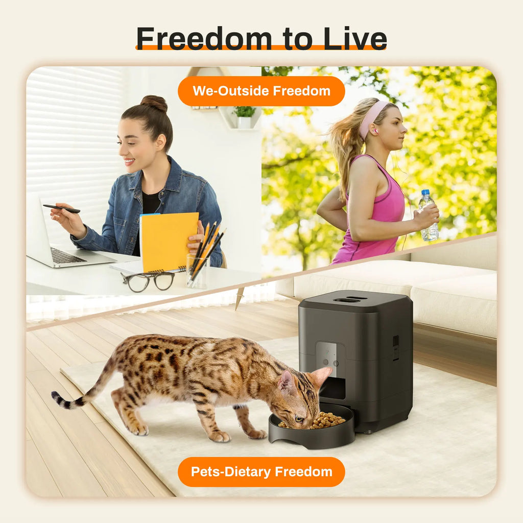EURO VIBE Smart WiFi Automatic Pet Feeder | App-Controlled Dispenser