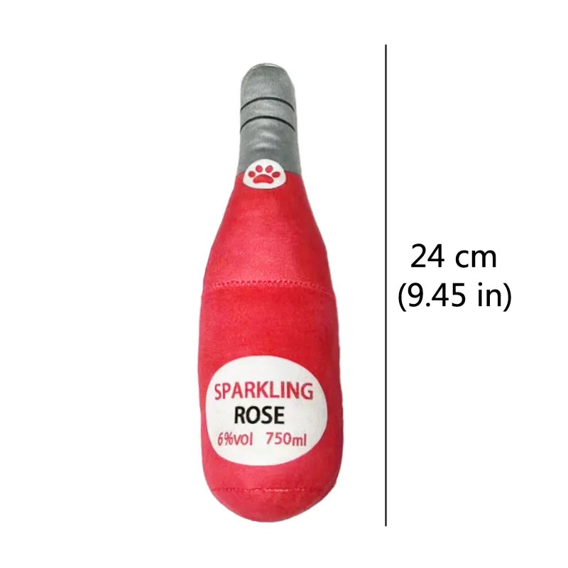 EURO VIBE Plush Dog Bottle Toys Set | Soft Squeaky Pet Chew Toys