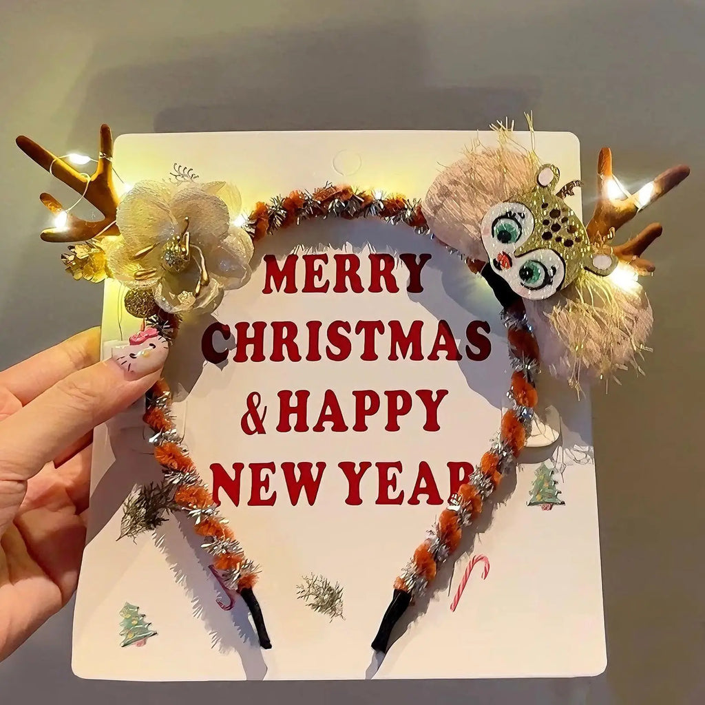 Christmas Reindeer Headband | Festive Holiday Hair Accessory – EURO VIBE