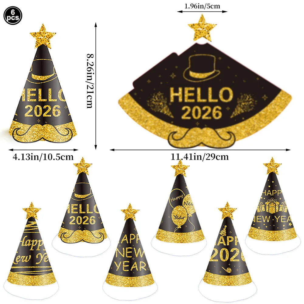 New Year 2026 Party Props Set | Hats, Frames & Glasses – EURO VIBE