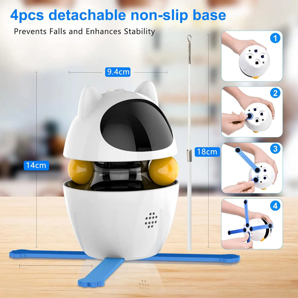 Automatic Interactive Cat Toy with Laser & Rotating Feather Fun