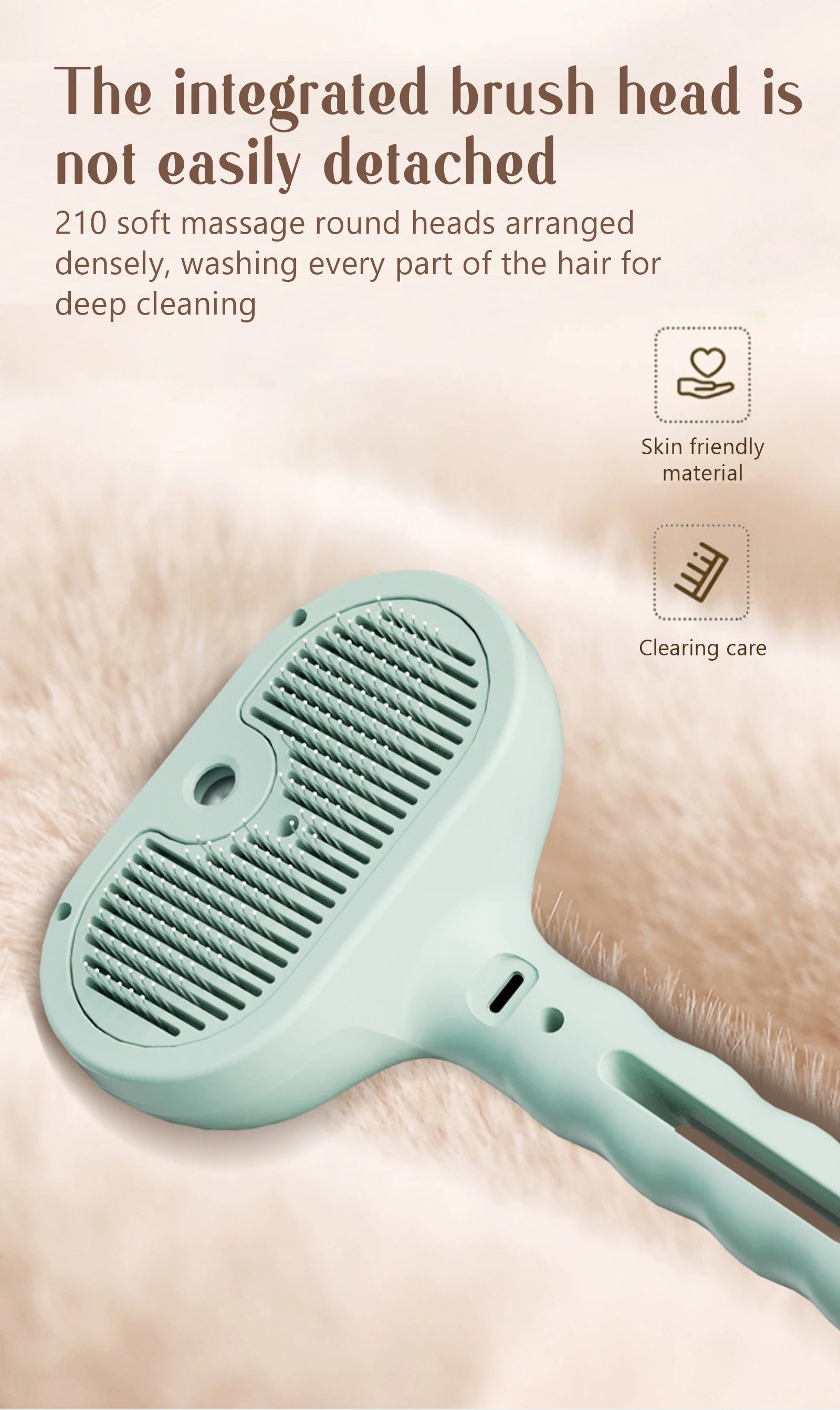 EURO VIBE Pet Grooming Brush – One-Click Hair Removal for Cats & Dogs