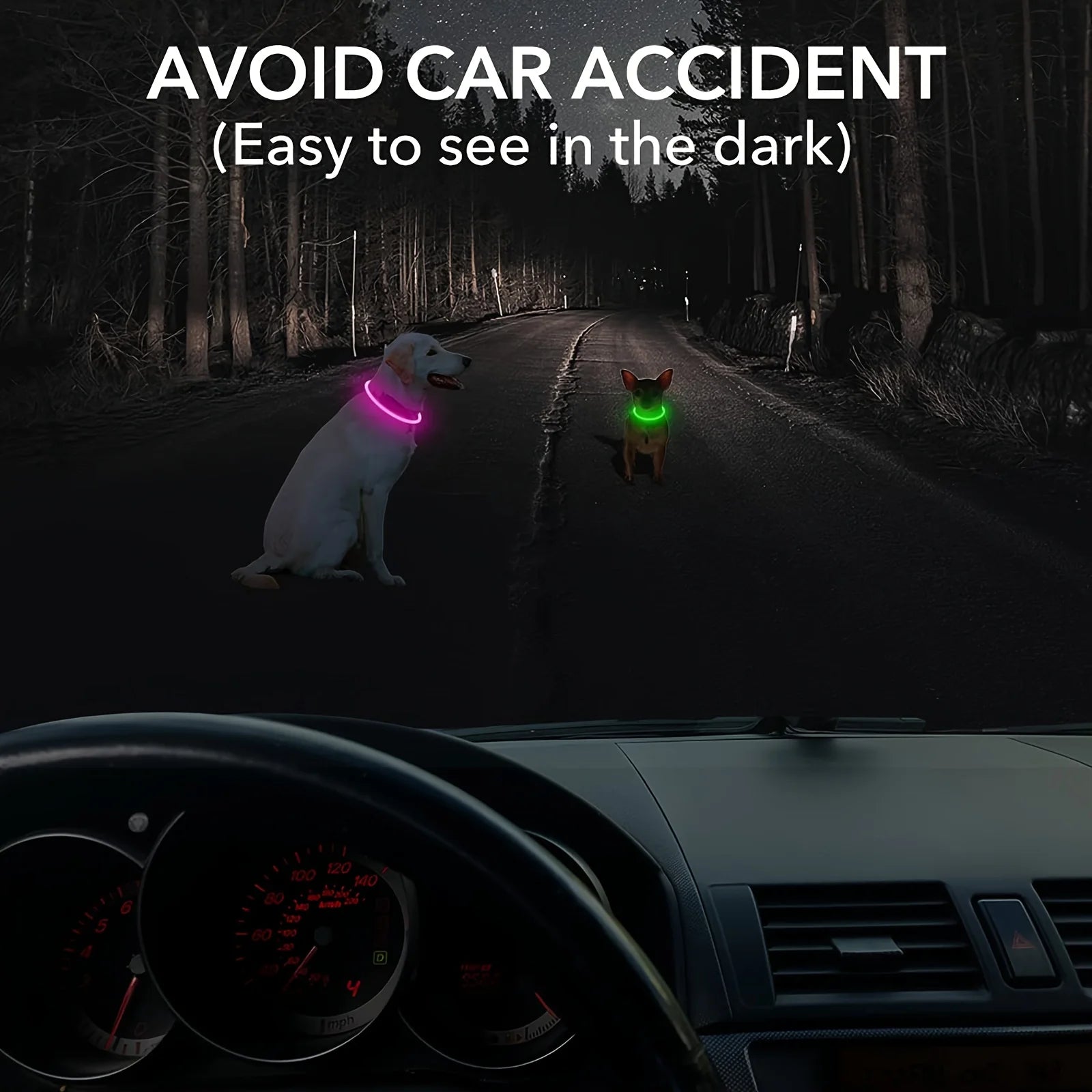 LED Glow Safety Dog Collar – Rechargeable Light Up Pet Neck Ring UK