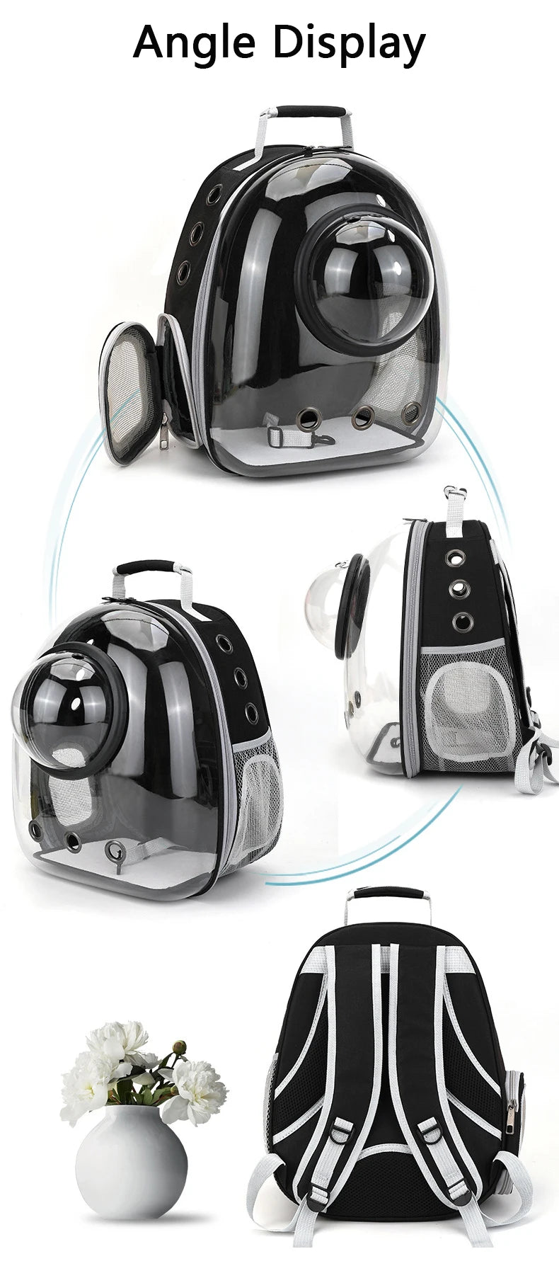 “Space Capsule Pet Backpack – Breathable Transparent Cat Carrier Bag”