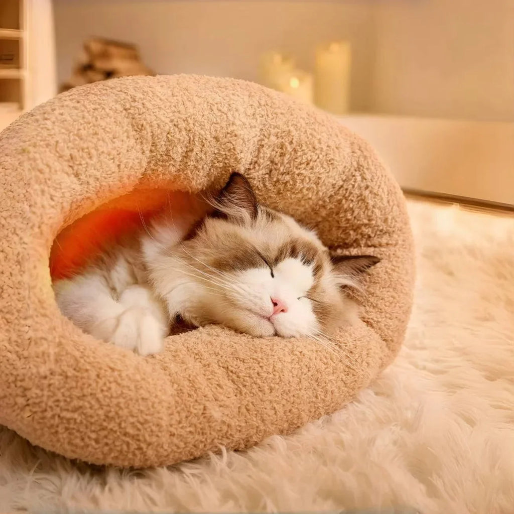 EURO VIBE Cosy Cat Sleeping Bag Bed | Warm Plush Hideaway