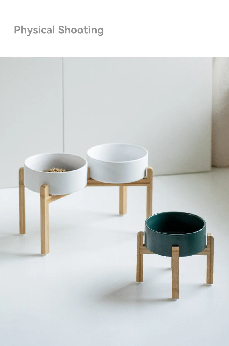 “Modern Elevated Pet Feeding Bowl Set – Raised Dog & Cat Feeder
