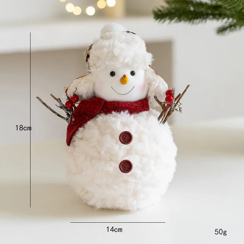 EURO VIBE Snowman Plush Decoration Set – Cute Christmas Table Ornaments