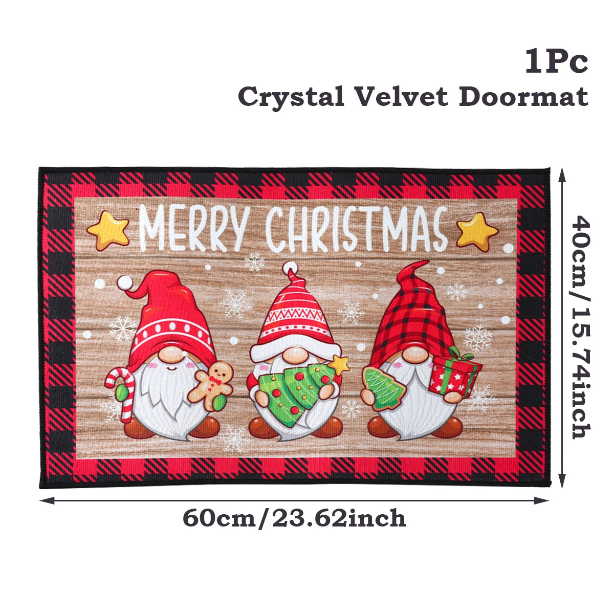 EURO VIBE Merry Christmas Decorative Floor Mat – Festive Holiday Rug
