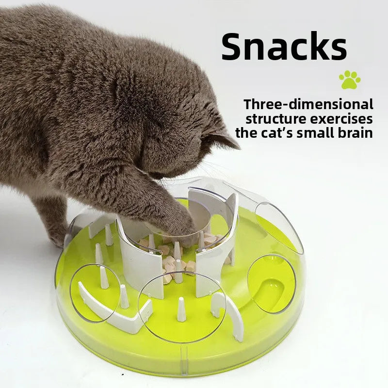 Cat Puzzle Feeder Interactive Foraging Maze Slow Feeder Toy UK