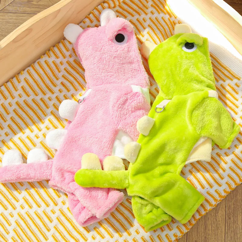 “Cute Dino Dog Costume – Green Dinosaur Outfit for Small & Medium Dogs