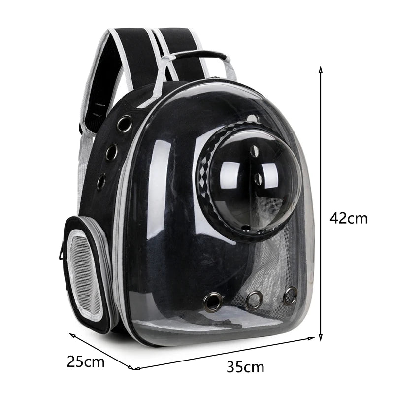 “Space Capsule Pet Backpack – Breathable Transparent Cat Carrier Bag”