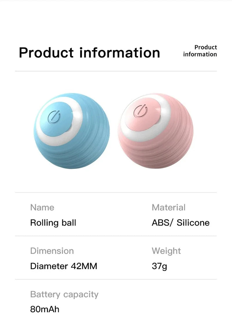 “Automatic Teasing Cat Ball Toy – Interactive Smart Rolling Pet Toy USA”