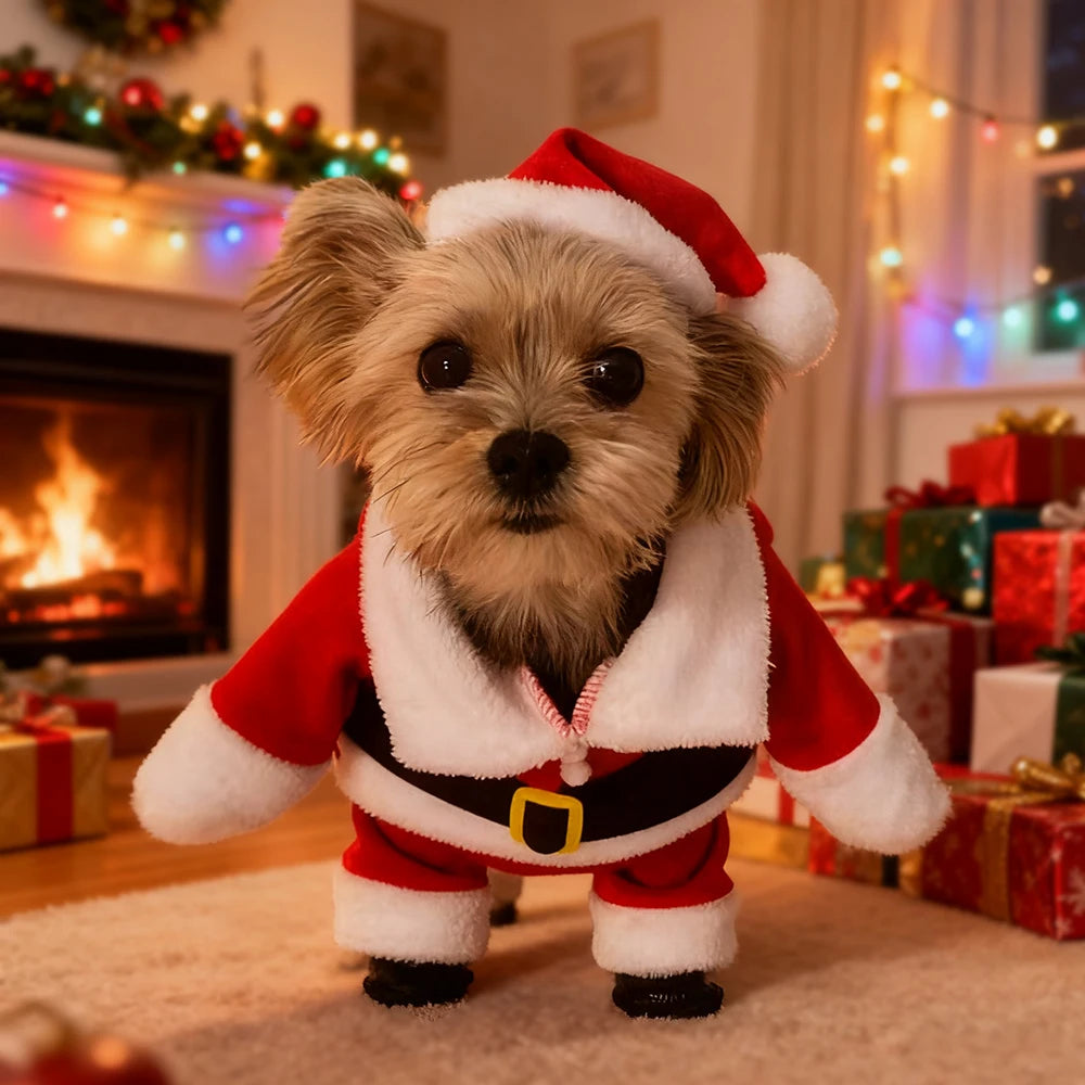 Cute Santa Dog Costume – Christmas Pet Outfit for Small Dogs | EURO VIBE