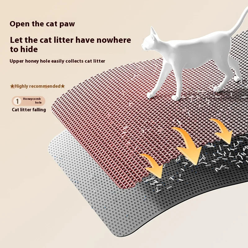 “2-Layer Cat Litter Mat – Waterproof Sand-Trap Non-Slip Floor Protector”