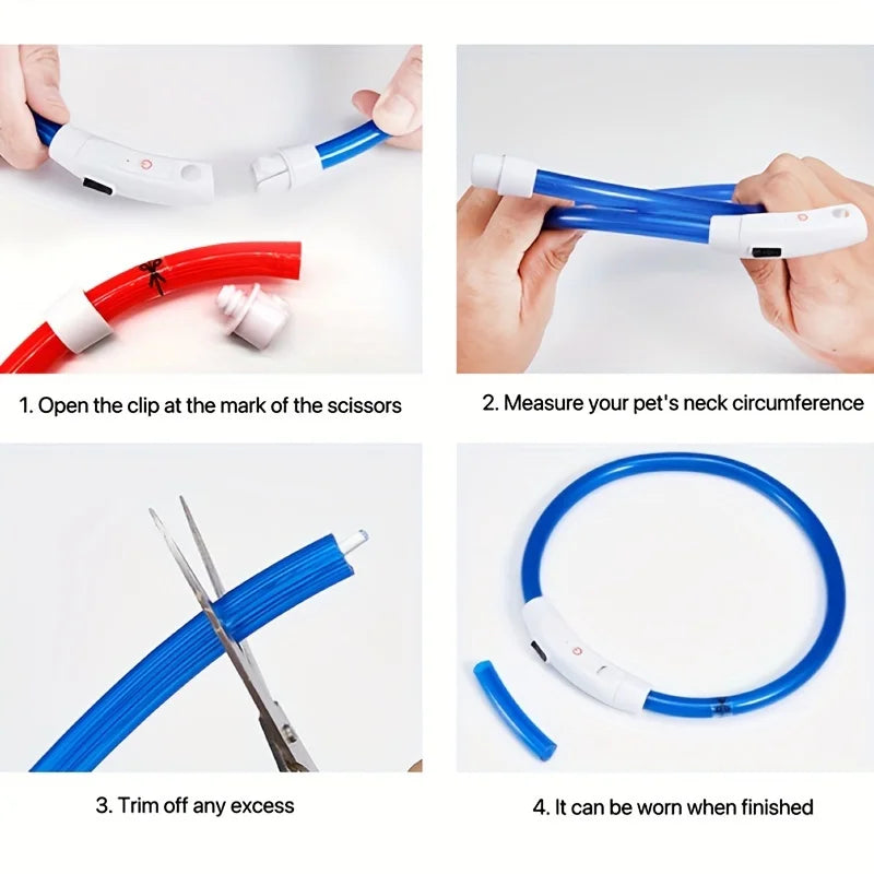 LED Glow Safety Dog Collar – Rechargeable Light Up Pet Neck Ring UK