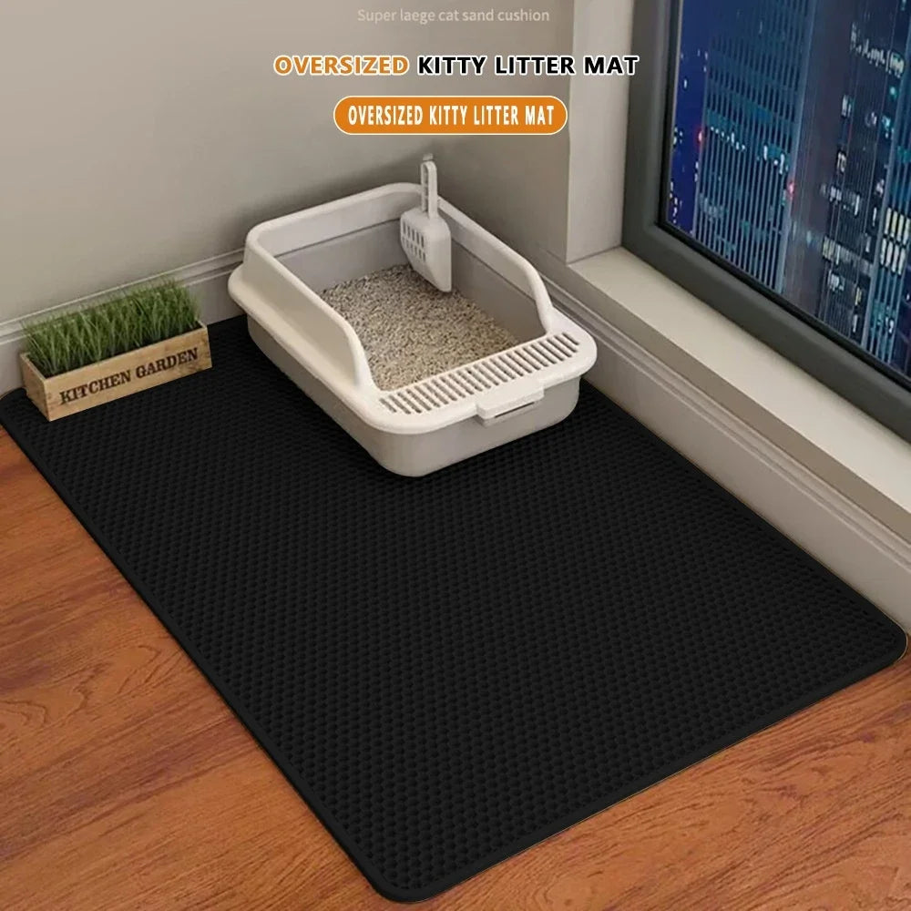 “2-Layer Cat Litter Mat – Waterproof Sand-Trap Non-Slip Floor Protector”
