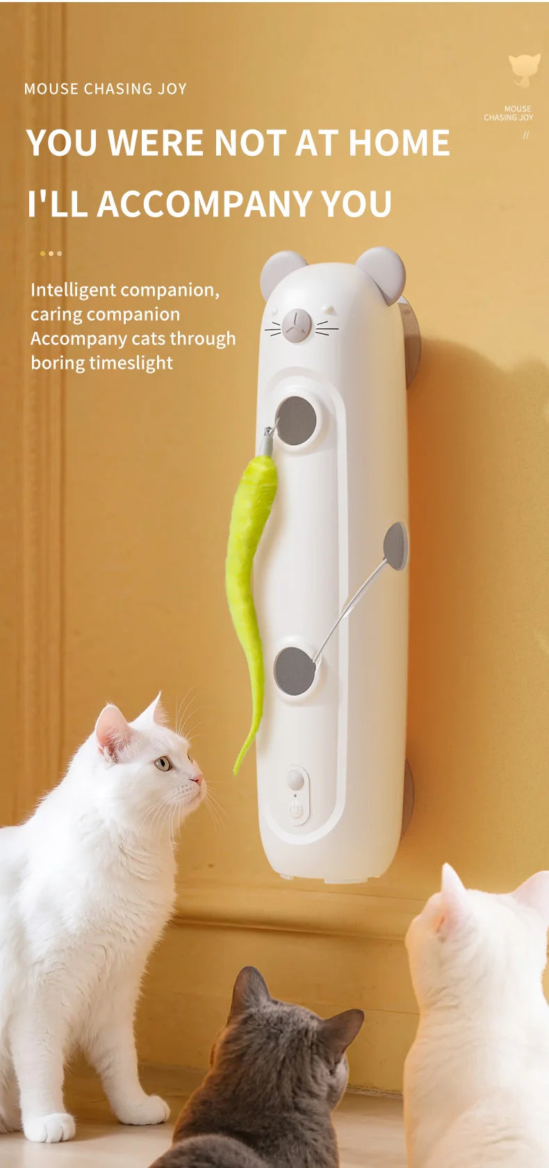 Smart Cat Toy Wall Mounted Mouse Chaser Interactive Pet Toy UK