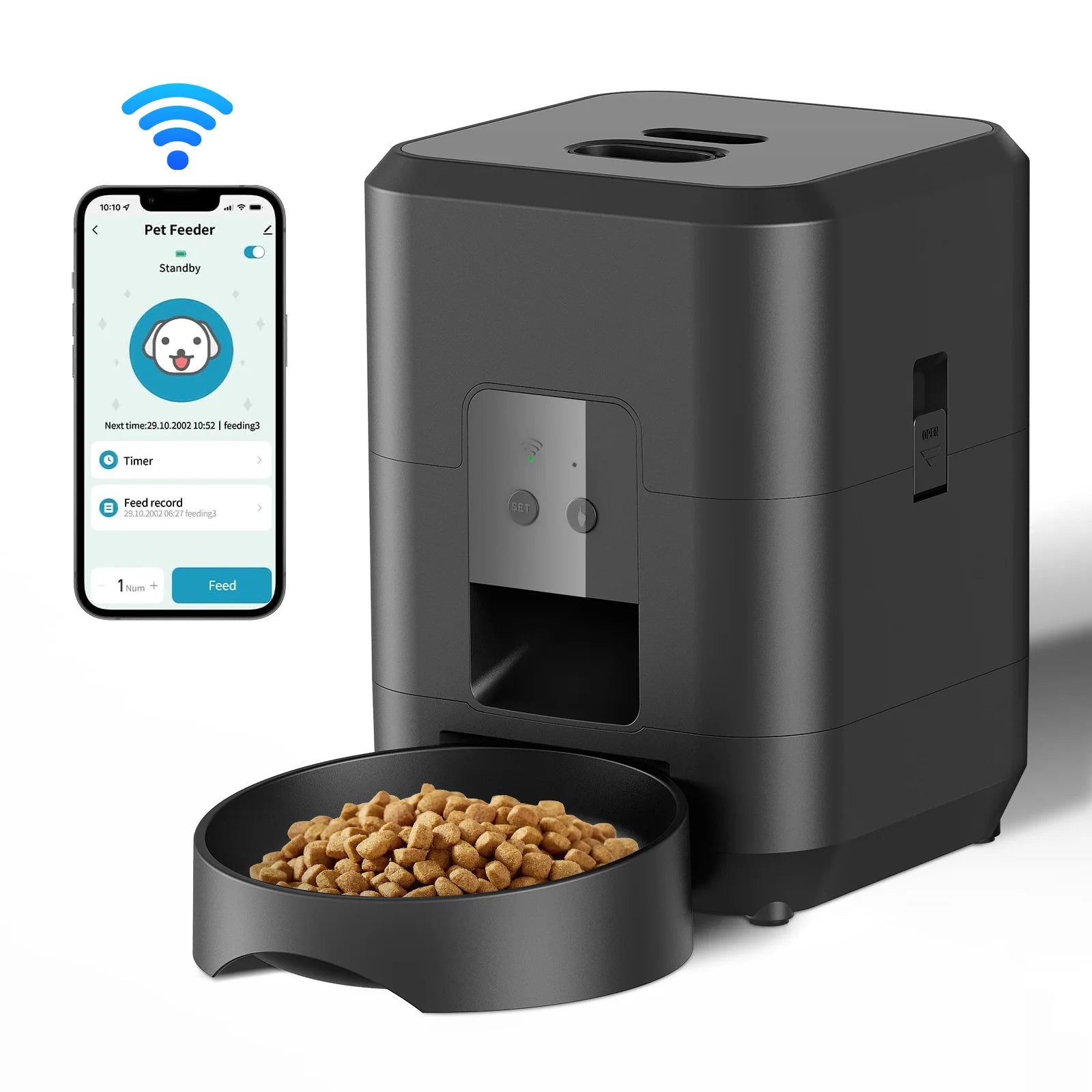 EURO VIBE Smart WiFi Automatic Pet Feeder | App-Controlled Dispenser