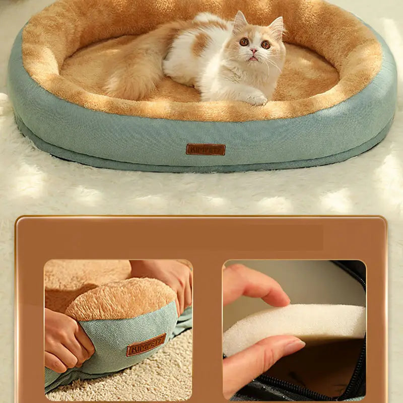 EURO VIBE Luxury Pet Bed – Soft Warm Cat & Dog Sleeping Cushion UK