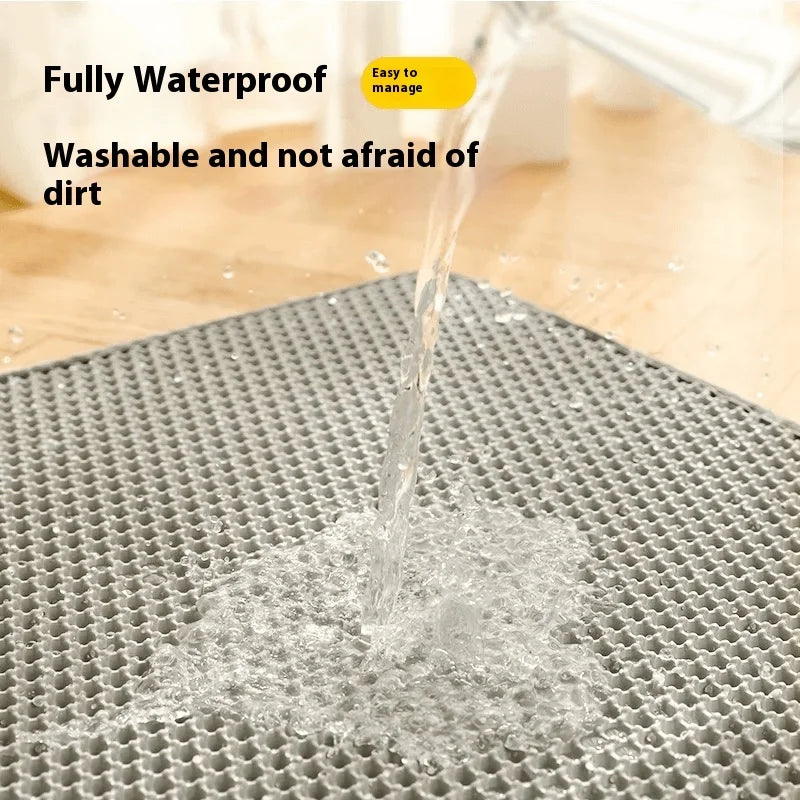“2-Layer Cat Litter Mat – Waterproof Sand-Trap Non-Slip Floor Protector”