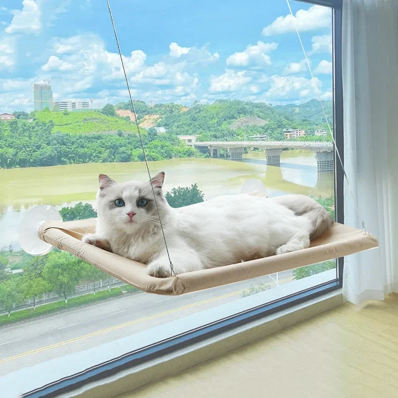 “Premium Cat Window Hammock – Strong Suction, Elevated Lounging Spot