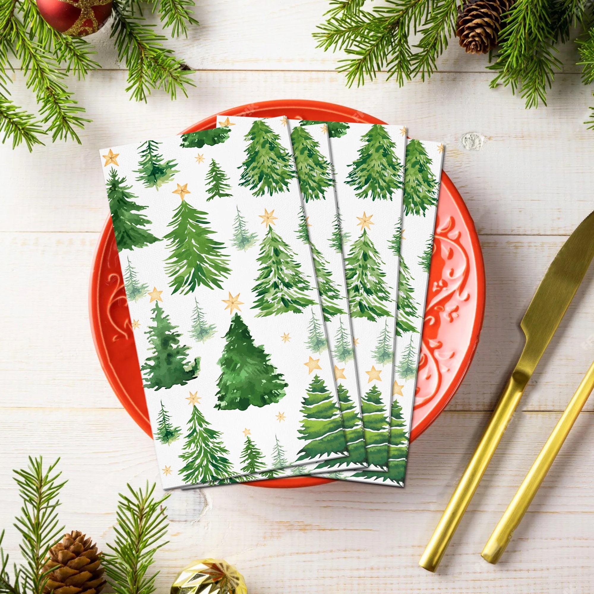 Christmas Disposable Paper Napkins Festive Party Set – EURO VIBE