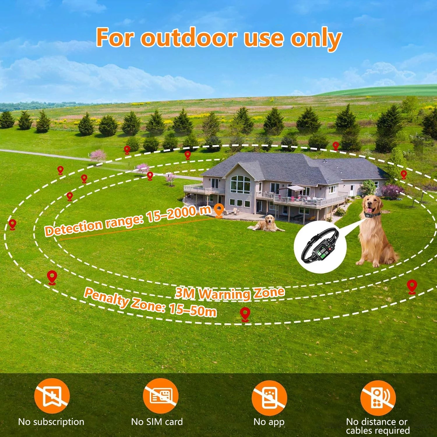EURO VIBE GPS Dog Tracker Collar – Long-Range Safe Outdoor Pet Tracking