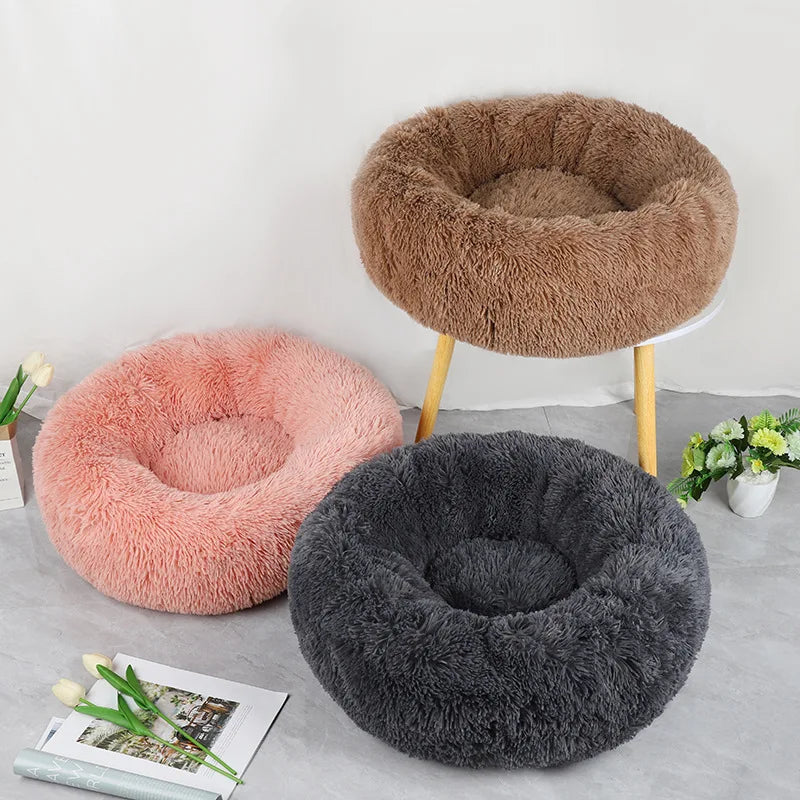 Fluffy Donut Cat Bed – Premium Soft Round Pet Cushion UK