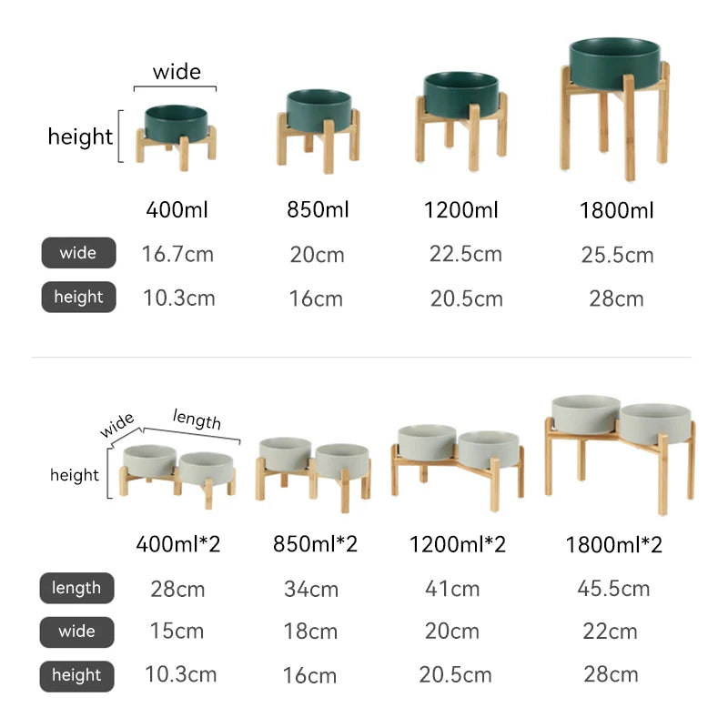 “Modern Elevated Pet Feeding Bowl Set – Raised Dog & Cat Feeder