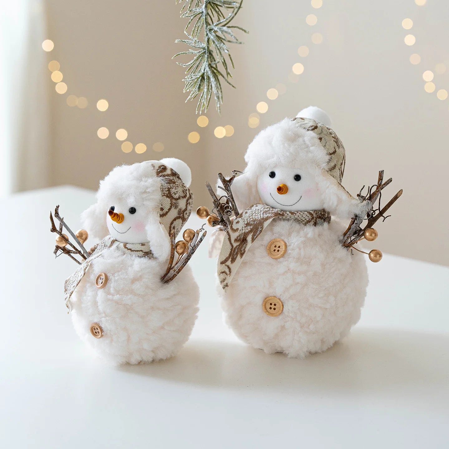 EURO VIBE Snowman Plush Decoration Set – Cute Christmas Table Ornaments