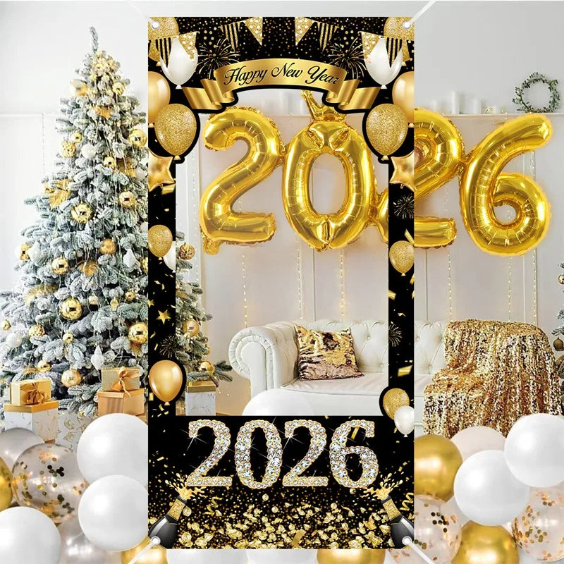 EURO VIBE New Year 2026 Photo Booth Frame – Party Decoration Prop