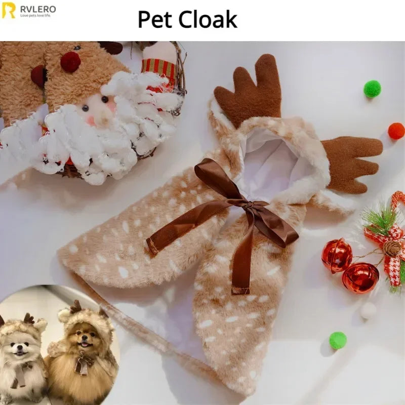 Reindeer Pet Cloak | Soft Christmas Dog Cape & Winter Outfit – EURO VIBE
