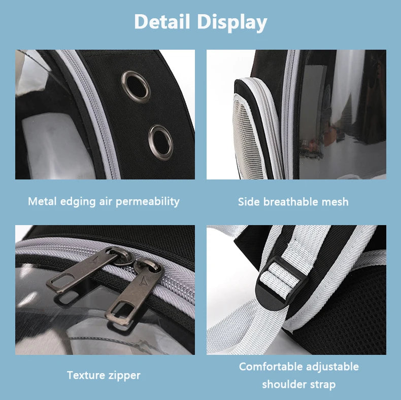 “Space Capsule Pet Backpack – Breathable Transparent Cat Carrier Bag”