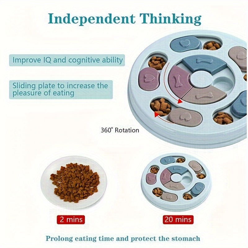 EURO VIBE Interactive Dog Puzzle Feeder | Slow Feeding Toy